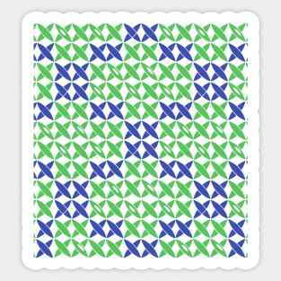 Pattern checked blue green Sticker